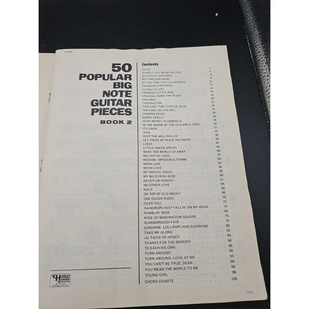 50 Popular Big Note Guitar Pieces Book 2 John Brimhall Sheet Music Songs GG